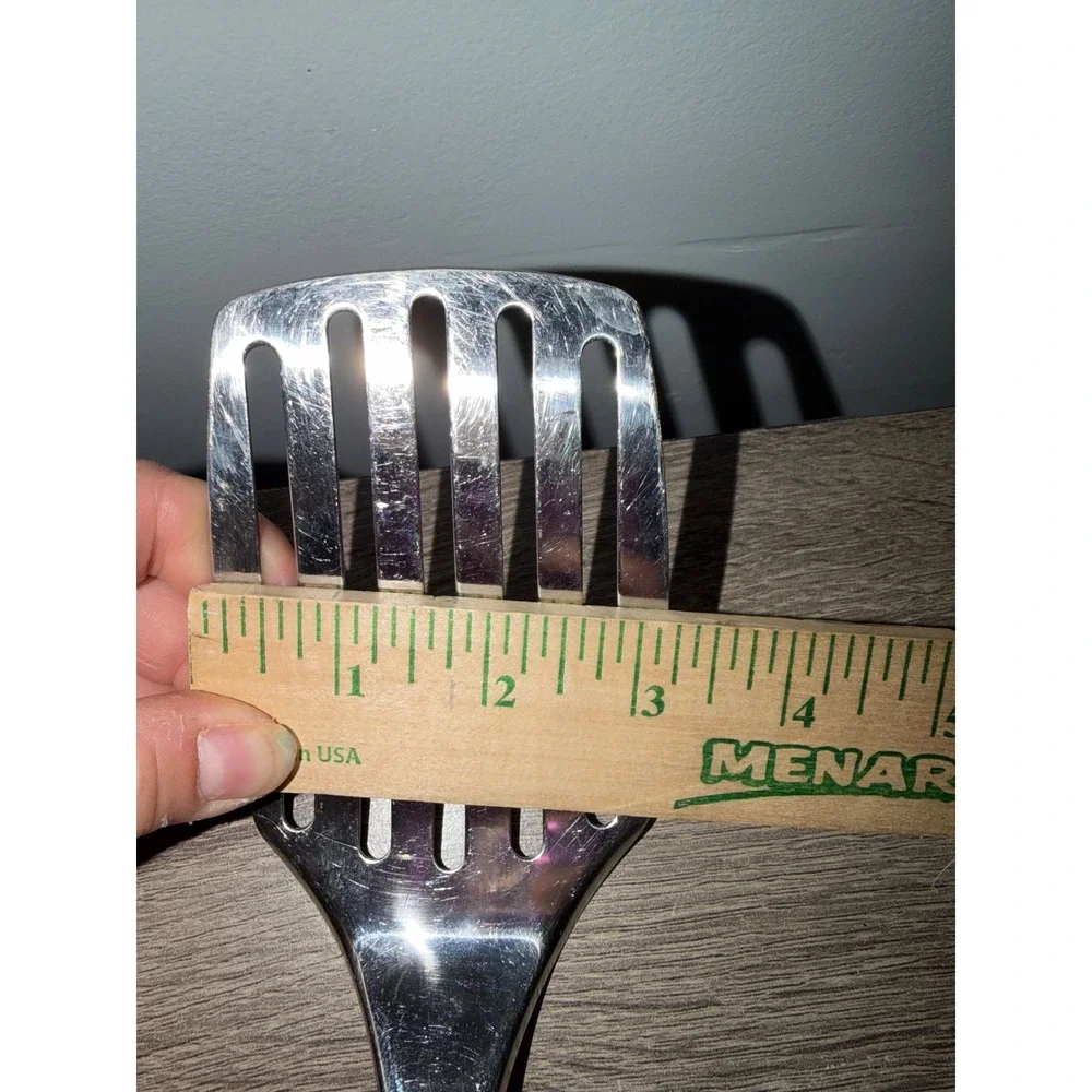 T-Fal Stainless Steel Slotted Turner Spatula Kitchen Utensil Silver 13 Inch